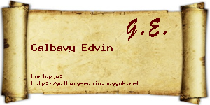 Galbavy Edvin névjegykártya